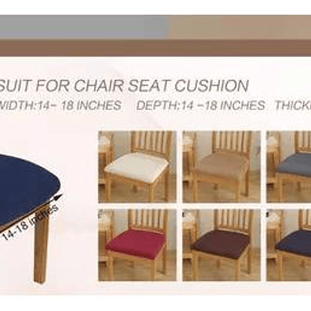 Pack De 6 Fundas De Asientos Para Sillas De Comedor Color Turquesa Oscuro Diseño De La Tela Cuadrille 4