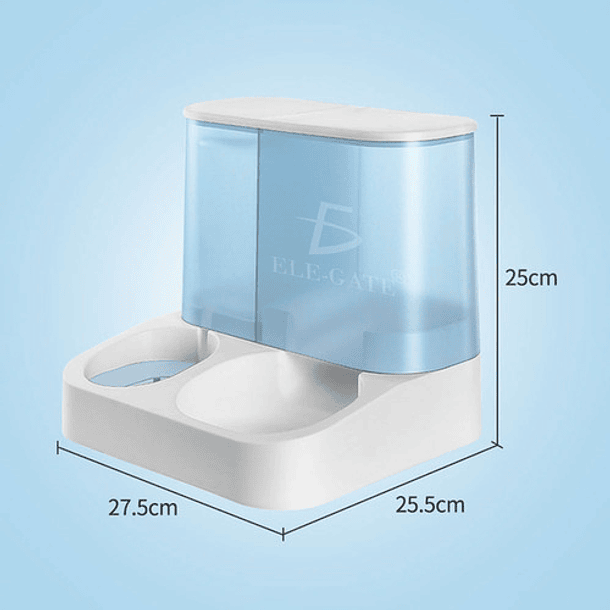 Dispensador De Agua Y Alimento Ele-gate Mascota Comedero Automatico Cor Branco 1l 6