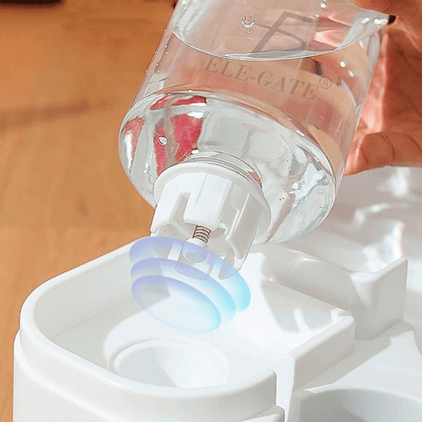 Dispensador De Agua Y Alimento Ele-gate Mascota Comedero Automatico Cor Branco 1l 8