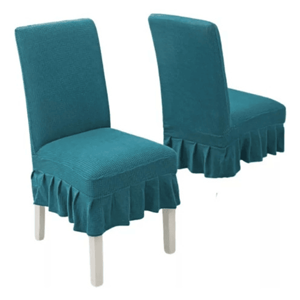 Pack De 4 Fundas Cubre Sillas De Tela Elasticada Cuadrille 8