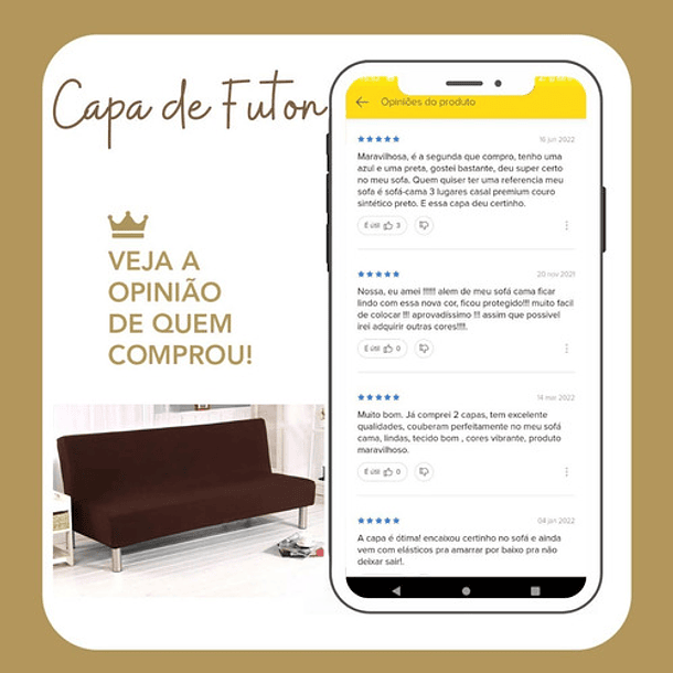 Funda De Sofá Sin Reposabrazos, Fundas Quick Futon, Color Marrón 2
