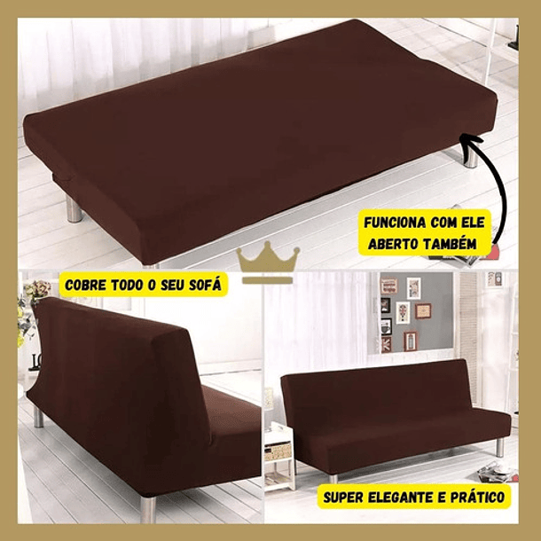 Funda De Sofá Sin Reposabrazos, Fundas Quick Futon, Color Marrón 3