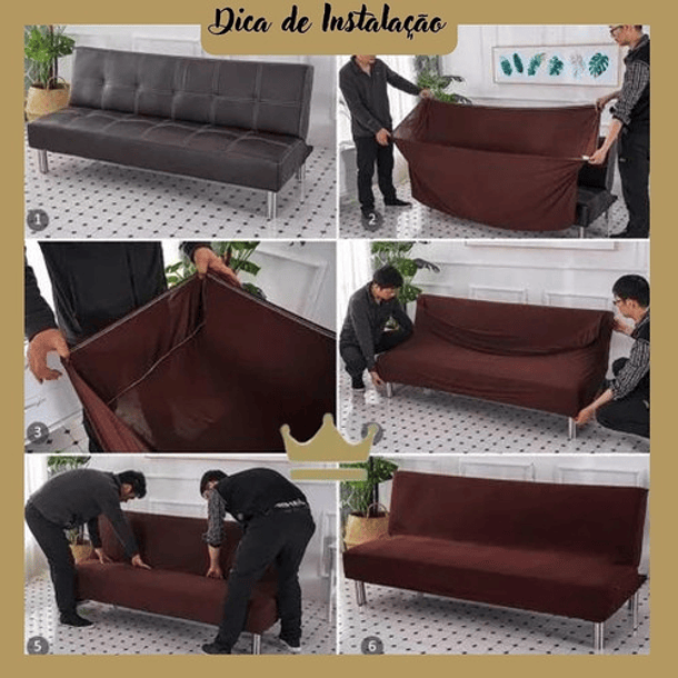 Funda De Sofá Sin Reposabrazos, Fundas Quick Futon, Color Marrón 4