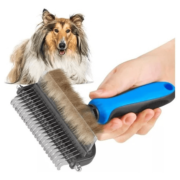 2 En 1 Cepillo Deslanador Perro Gato Multifuncional Color Azul 2