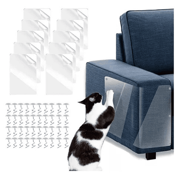 Pack 10 Protector Mueble Anti-arañazos Gatos Sofá Sillón Color Transparentes 1