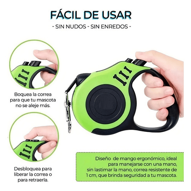 Accesorios Perros Correa Correa Retractil Perro Correas 5mts Color Amarillo 5