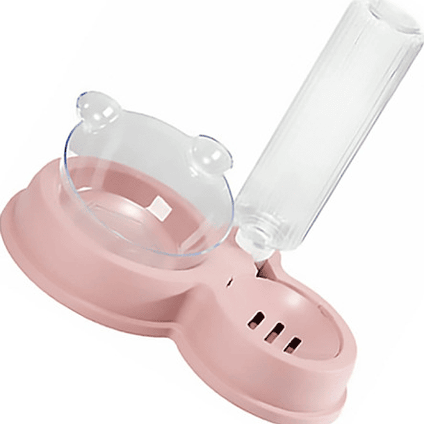Dispensador De Agua Con Plato De Comida Para Mascotas 1
