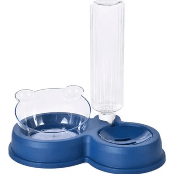 Dispensador De Agua Con Plato De Comida Para Mascotas 4
