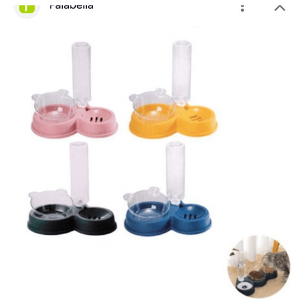 Dispensador De Agua Con Plato De Comida Para Mascotas 8