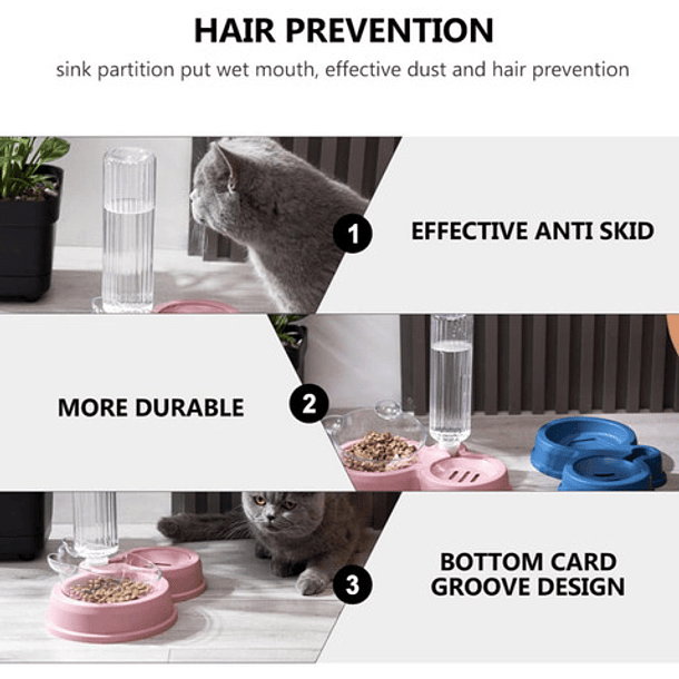 Dispensador De Agua Con Plato De Comida Para Mascotas 9