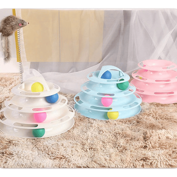 Juguete Interactivo Para Gatos, Correr, Correr, Lunares, Tor Color Azul Claro 1