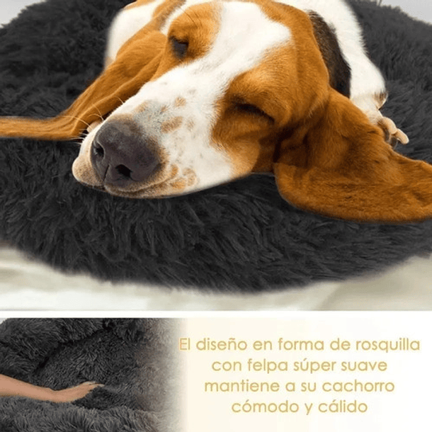 Cama Mascota Perro Grande Antiestres 110cm Xxl Wuf Norplat Color Negro Diseño Liso 5