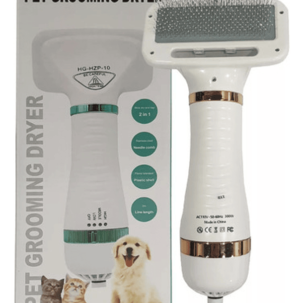 Cepillo Secador Electrico Para Mascotas 2 En 1 110v 3