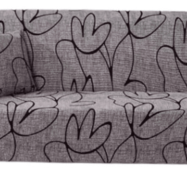 Funda Cubre Sillon De 4 Cuerpos Elasticacada Lisa Con Diseño 1