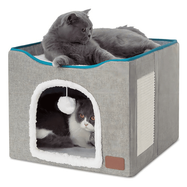 Perrera Plegable De Interior Cama Gato Iglu Cama Gato Color Gris 1