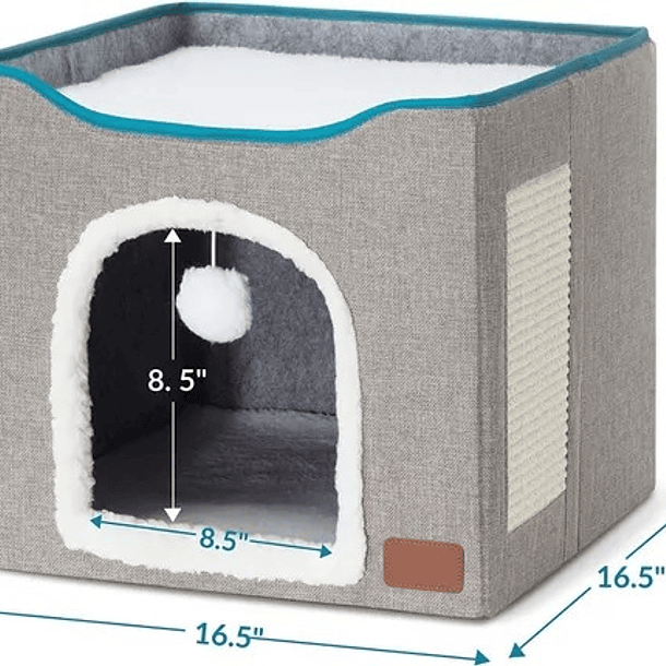Perrera Plegable De Interior Cama Gato Iglu Cama Gato Color Gris 2