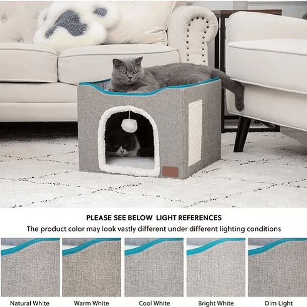 Perrera Plegable De Interior Cama Gato Iglu Cama Gato Color Gris 6