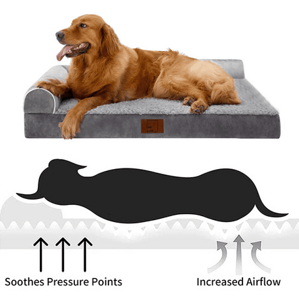 Cama Ortopédica Para Perros Grandes Cómoda Y Lavable Xl 2