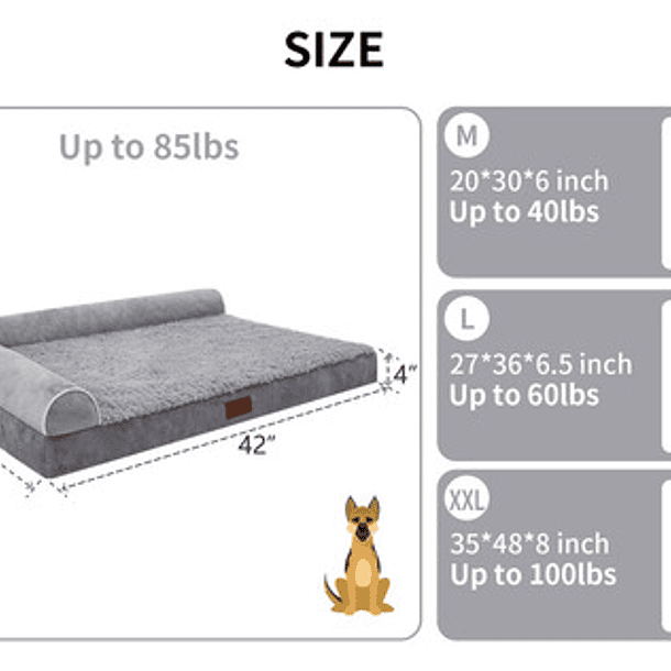 Cama Ortopédica Para Perros Grandes Cómoda Y Lavable Xl 6