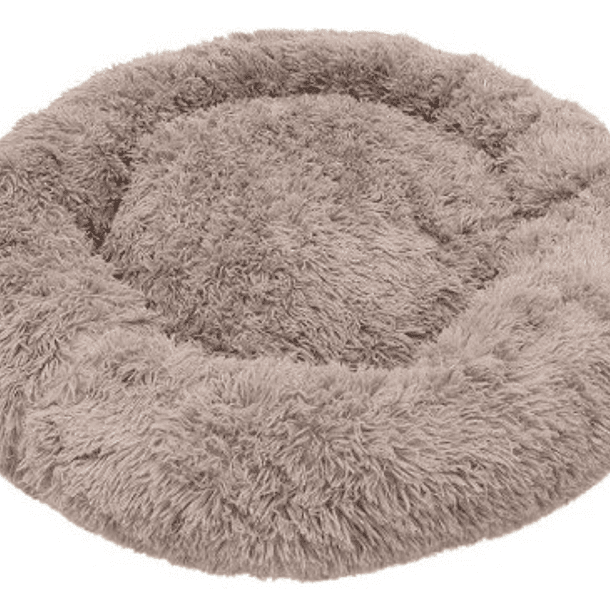 Cama Redonda De Felpa Para Mascotas De Lujo, 100 Cm, Para Pe Color Marrón Cacahuete