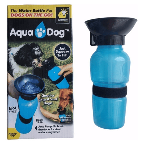 Dispensador De Agua Botella Portátil Para Mascotas Color Azul 1