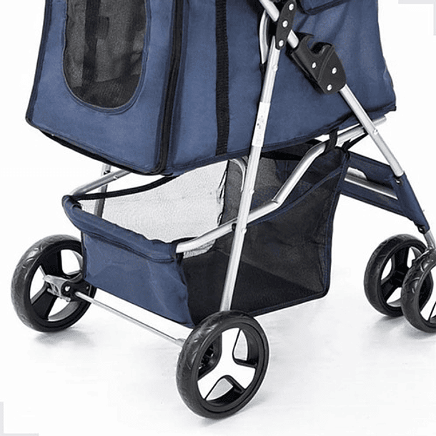 Carrito De Transporte De Mascotas Negro Plegable Para Perros Y Gatos 5