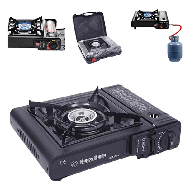 Cocinilla A Gas Regulador Camping Cocina Portátil Con Maleta 1