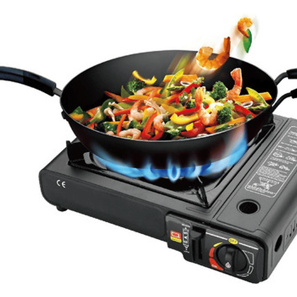 Cocinilla A Gas Regulador Camping Cocina Portátil Con Maleta 2