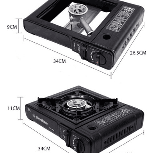 Cocinilla A Gas Regulador Camping Cocina Portátil Con Maleta 8