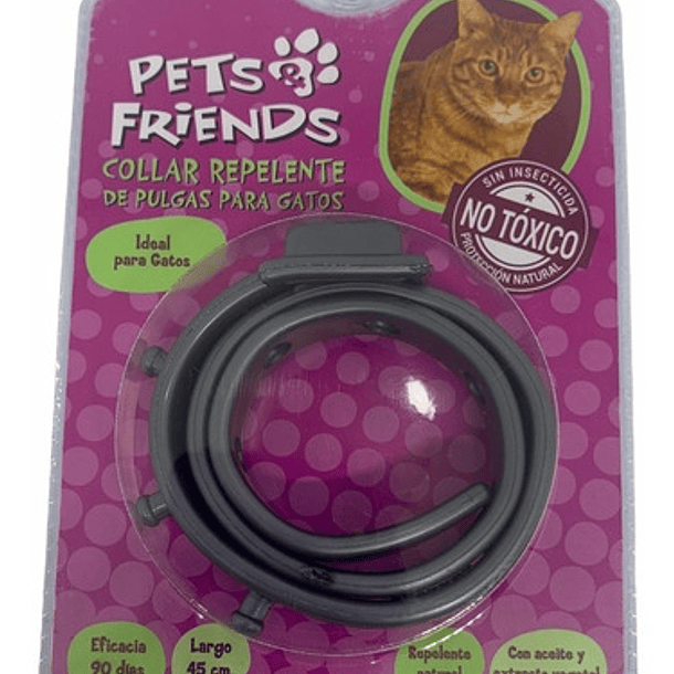 Collar Antipulgas Para Gato Repelente No Tóxico Pets Friends 2