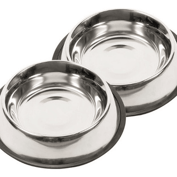 2 Pack Platos Para Mascota Comedero Acero 64oz Agua Comida C Color Acero Inoxidable 1