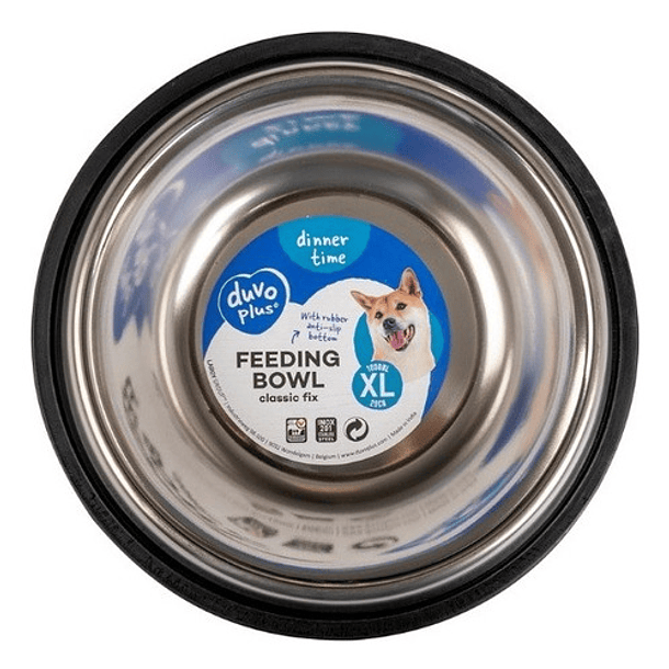 2 Pack Platos Para Mascota Comedero Acero 64oz Agua Comida C Color Acero Inoxidable 3