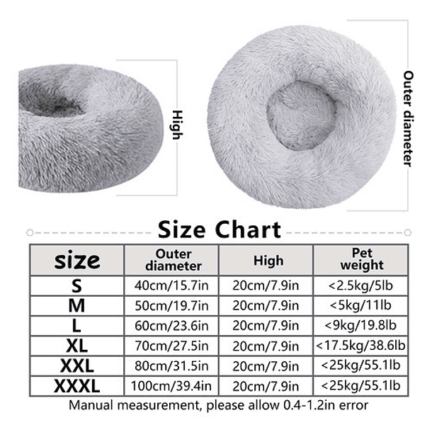 Lumeiy Cama Calmante Para Perros Y Gatos, Lavable A Máquin. Color Gris 3