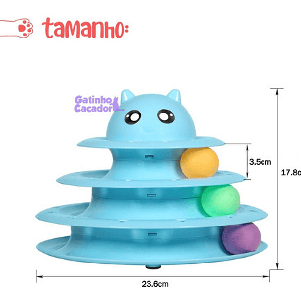 Torre De Juguetes Interactivos Para Gatos Con Gatito De 3 Niveles, Color Azul 2