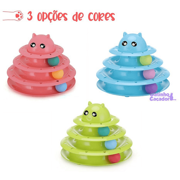 Torre De Juguetes Interactivos Para Gatos Con Gatito De 3 Niveles, Color Azul 3