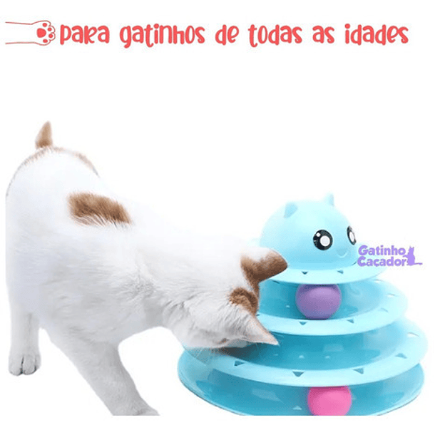 Torre De Juguetes Interactivos Para Gatos Con Gatito De 3 Niveles, Color Azul 5