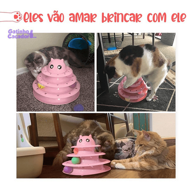 Torre De Juguetes Interactivos Para Gatos Con Gatito De 3 Niveles, Color Azul 6