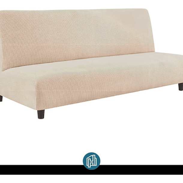 Funda Protectora Para Futón Color Beige Cuadrille 1