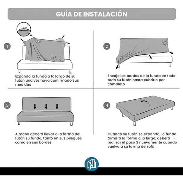 Funda Protectora Para Futón Color Beige Cuadrille 3