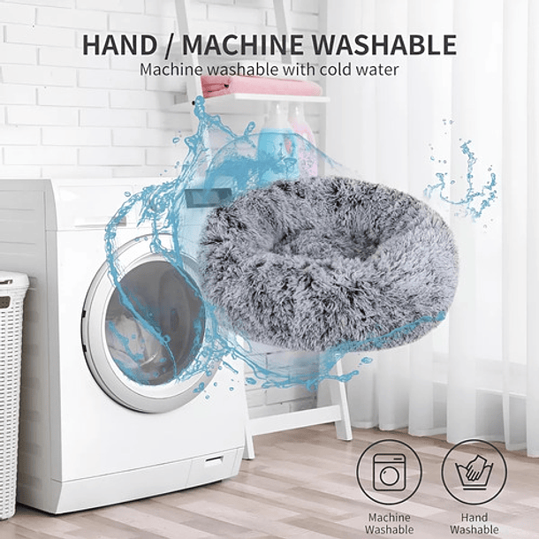 Cama Tipo Dona Antiestres Para Perros Raza Xxl Gris 100cm 5