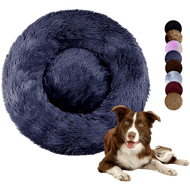 Cama Tipo Dona Antiestres Para Perros Raza Xxl Gris 100cm 6