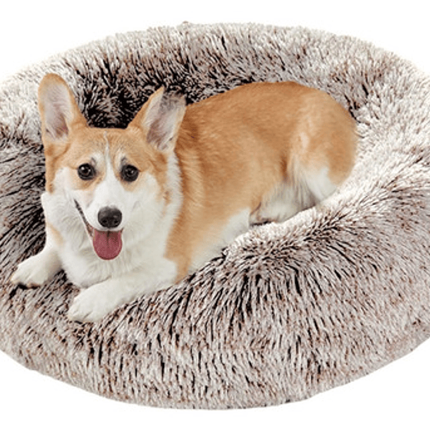 Cama Redonda Tipo Dona Antiestres Para Perros Mediana Color Color Negro 2