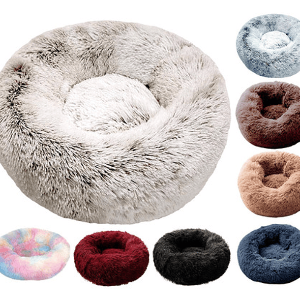 Cama Redonda Tipo Dona Antiestres Para Perros Mediana Color Color Negro 3