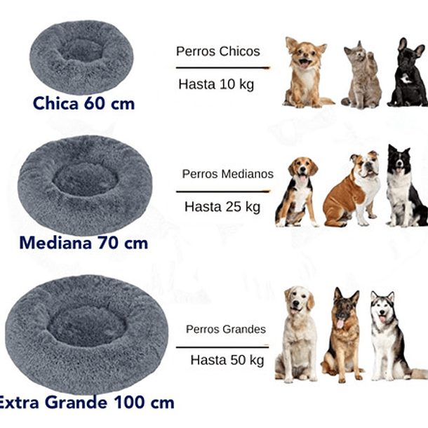 Cama Redonda Tipo Dona Antiestres Para Perros Mediana Color Color Negro 6