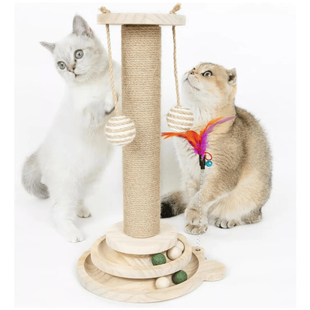 Juguete Interactivo Bonsai Para Gatos Torre De Sisal Natural 4