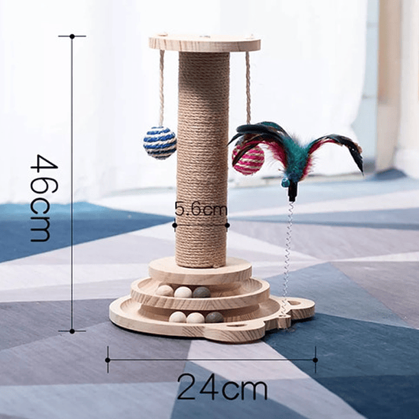 Juguete Interactivo Bonsai Para Gatos Torre De Sisal Natural 6