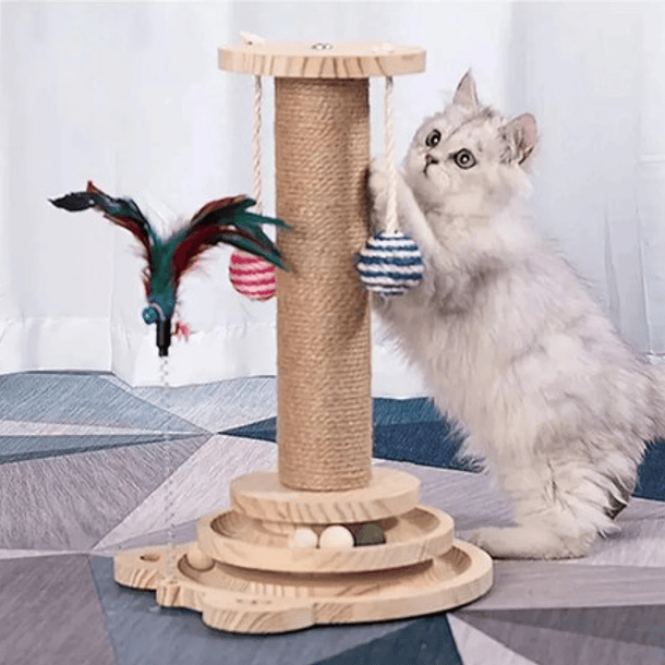 Juguete Interactivo Bonsai Para Gatos Torre De Sisal Natural 7