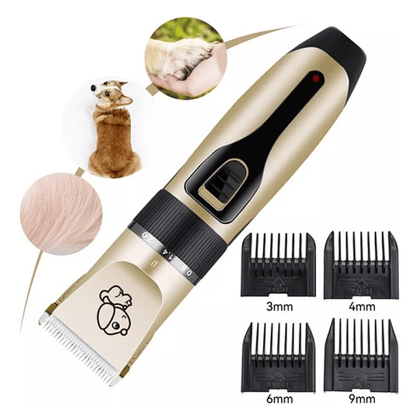 Máquina De Afeitado Para Mascota Goldenmix Máquina De Tosa Pet - Motor Profissional - 4 Pentes Color Negro 7