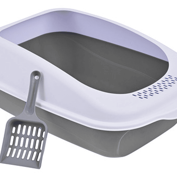Arenero Sanitario Para Gato Abierto Grande Resistente + Pala Gris 1