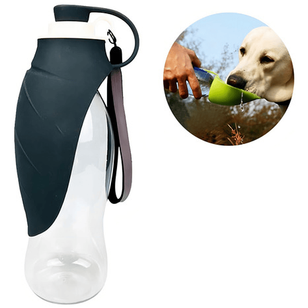 Botella De Agua Portátil Para Mascotas Fácil De Beber Color Negro 1
